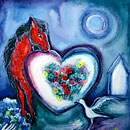 Herz wie Chagall | Aquarell | 2002 | Irmingard Gebert